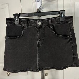 MNG Black Denim Jean Mini Skirt Size Large